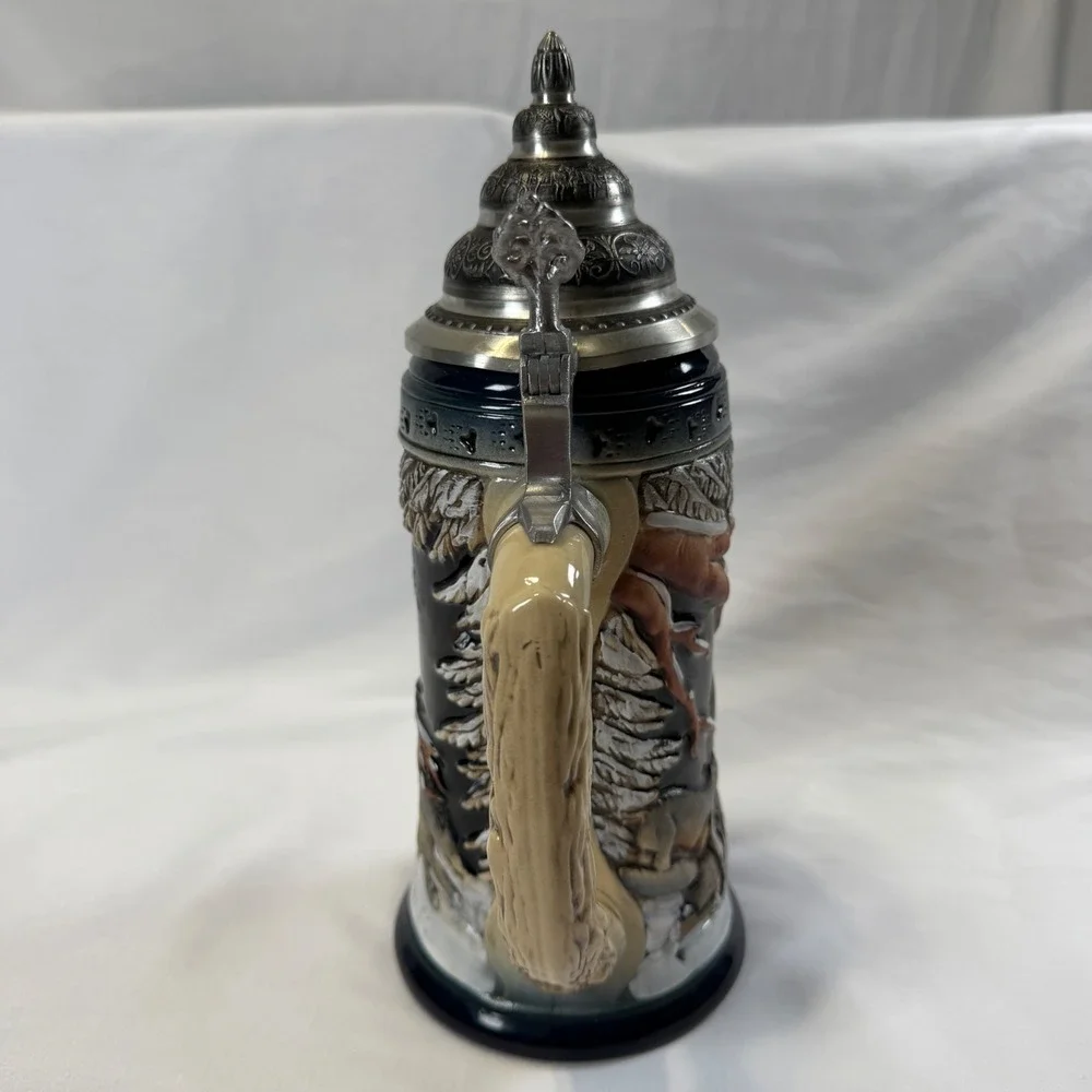 Disney Jody Bergsma Wolf Beer Stein Limited Edition Blue Pewter Lid Germany OS